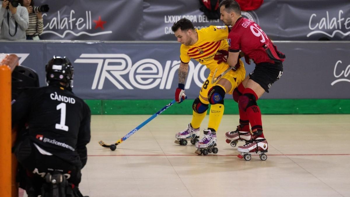 Acción en las semifinales coperas entre Barça y Reus
