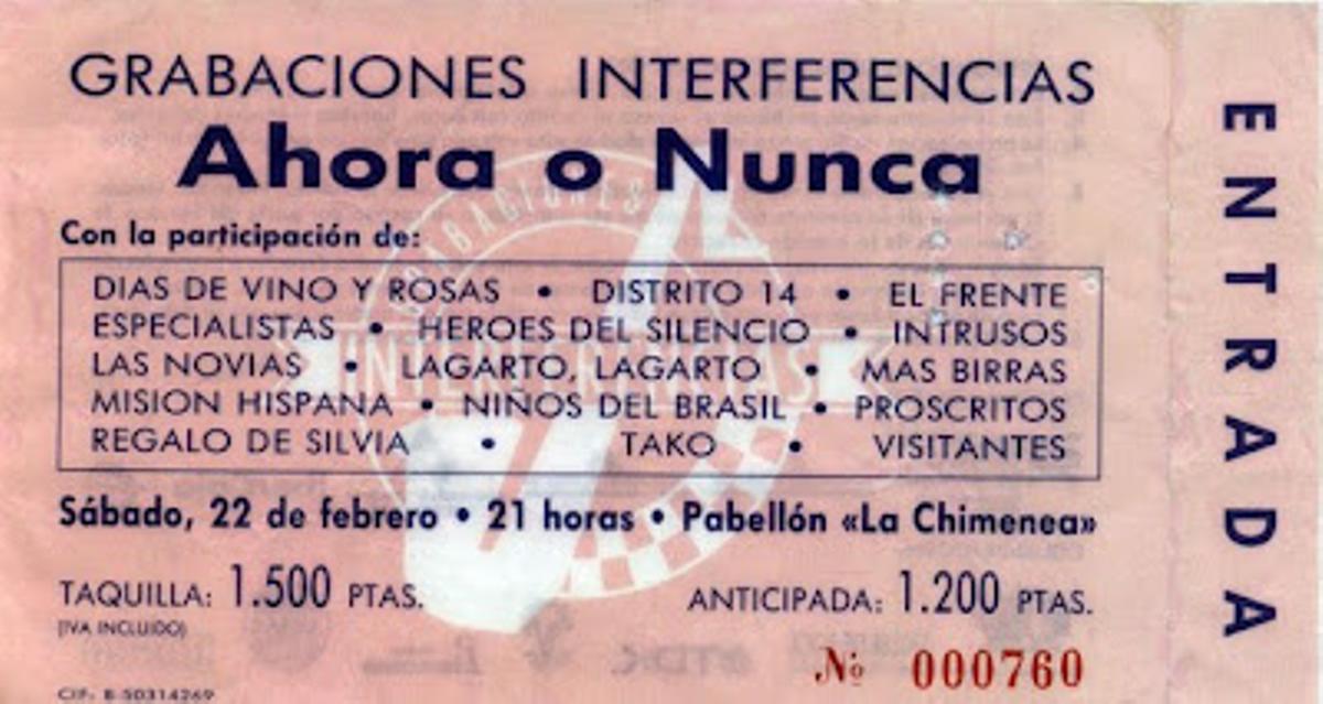 Una entrada del festival histórico del 22 de febrero de 1992.