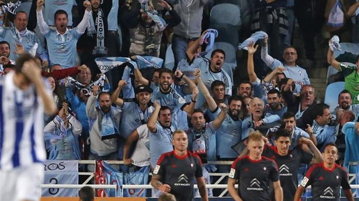 Parte de la afición del Celta durante un partido