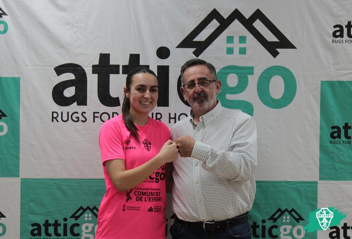 Carrillo, con el presidente del Atticgo Elche, Juanjo Ávila