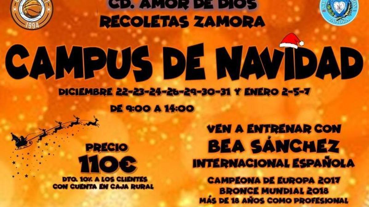 Cartel del campus navideño del CD Zamarat
