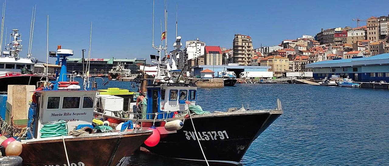 Barcos de cerco amarradosayer en Vigo. | A.A.