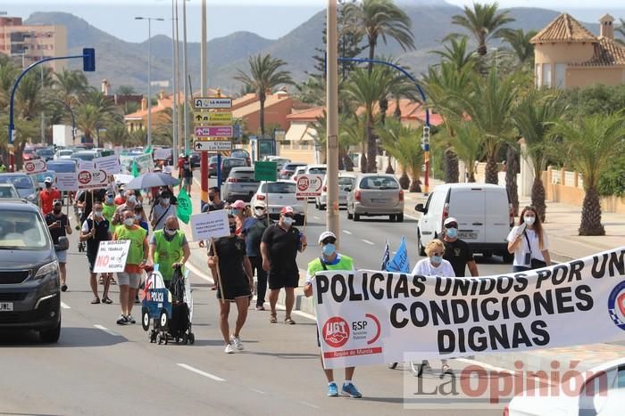 Protesta de policías en La Manga