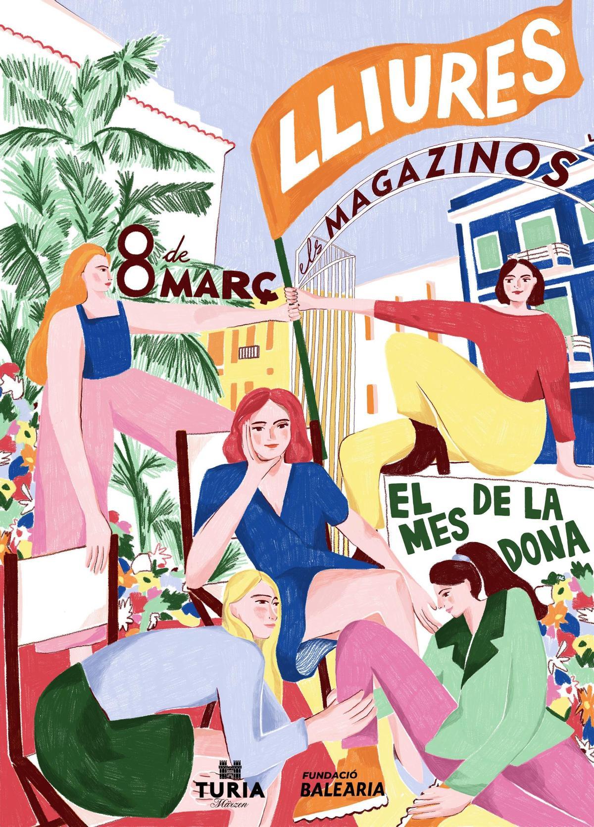 El reivindicativo y excelente cartel lo han diseñado El cartel lo han diseñado dos mujeres del Grao de Castellón Júlia Badia y Glòria Esteve, del estudio Bonavista Taller