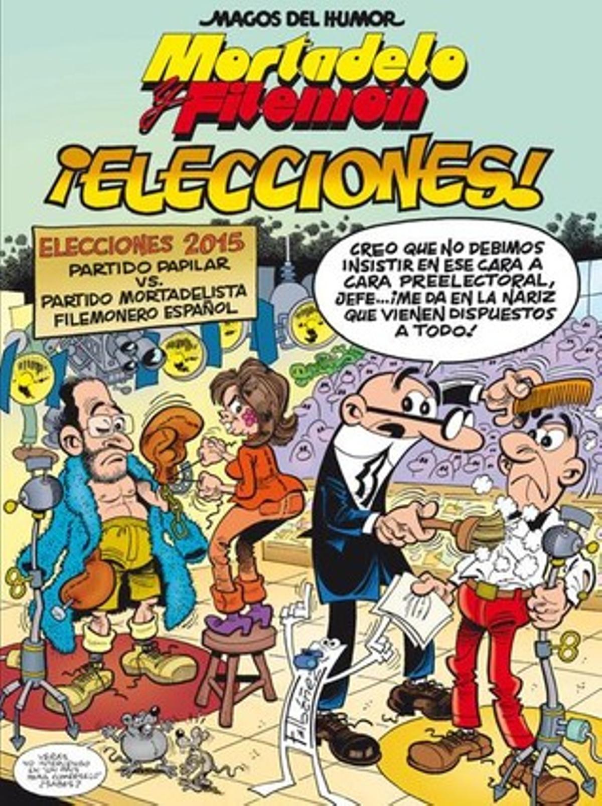 Portada del pròxim àlbum de Mortadel·lo i Filemó, ’¡Elecciones!’.
