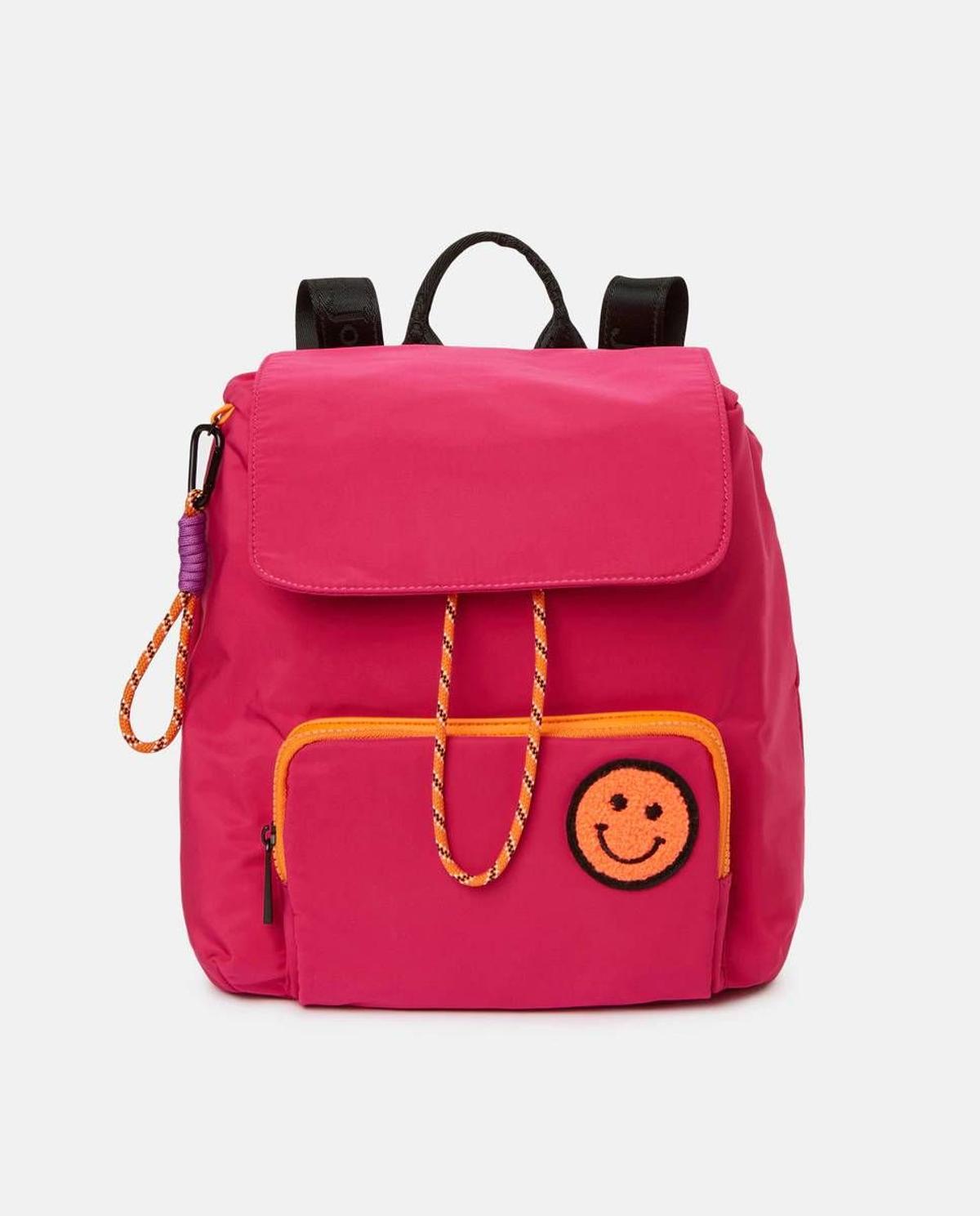 Mochila en fucsia con detalle smiley de Jo &amp; Mr. Joe