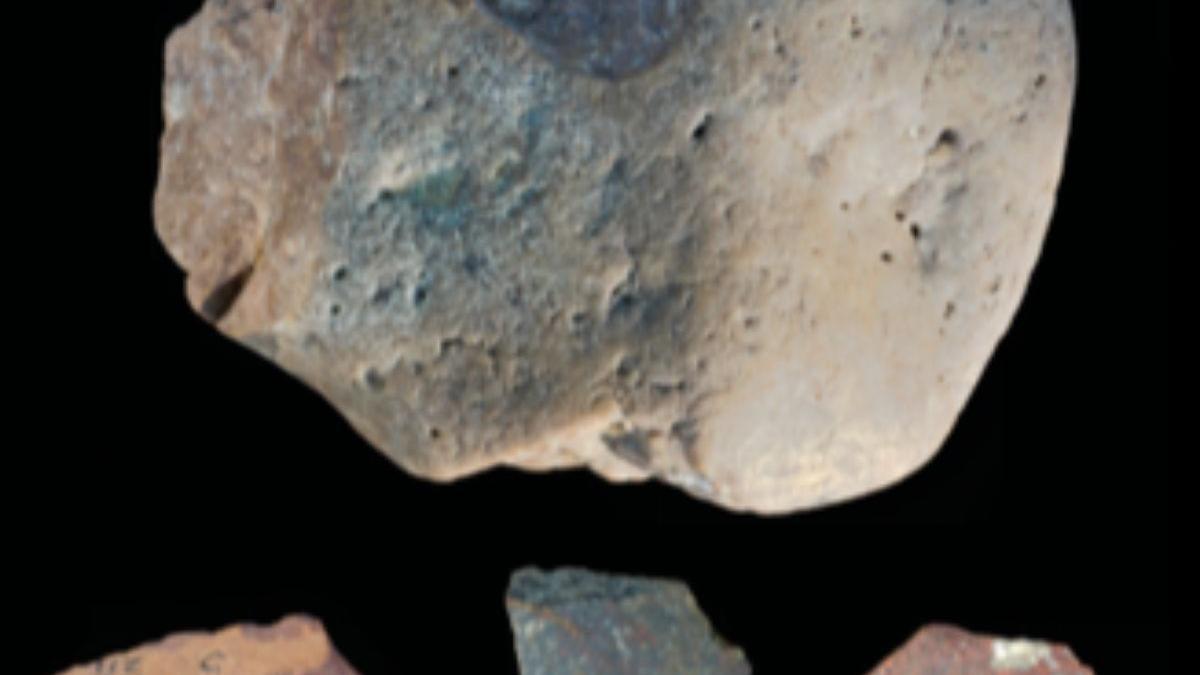 Algunas de las piedras utilizadas como herramientas por los homínidos, hace casi 3 millones de años.