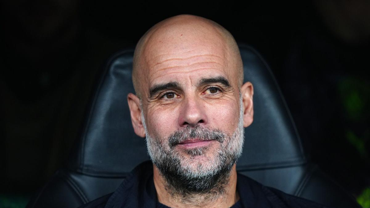 Pep Guardiola, en un partido con el Manchester City
