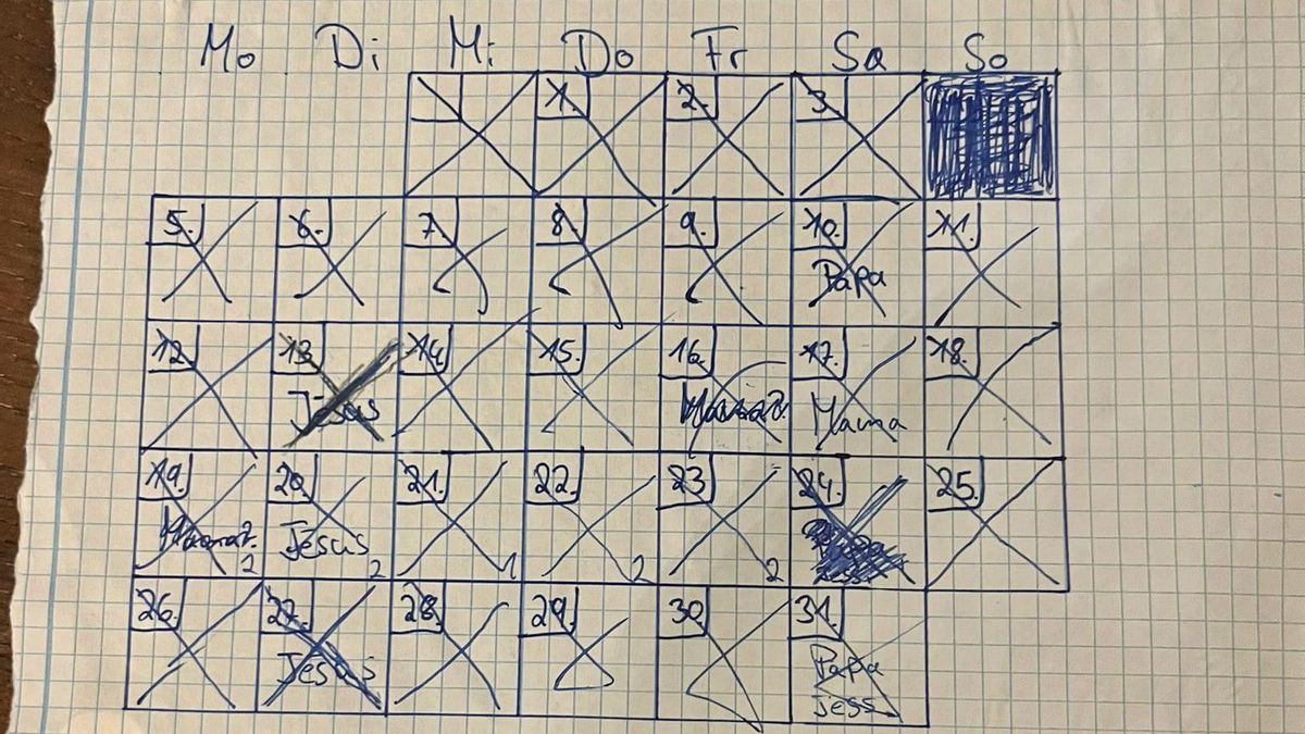 Diesen Kalender bastelte sich Tom L. im Gefängnis.