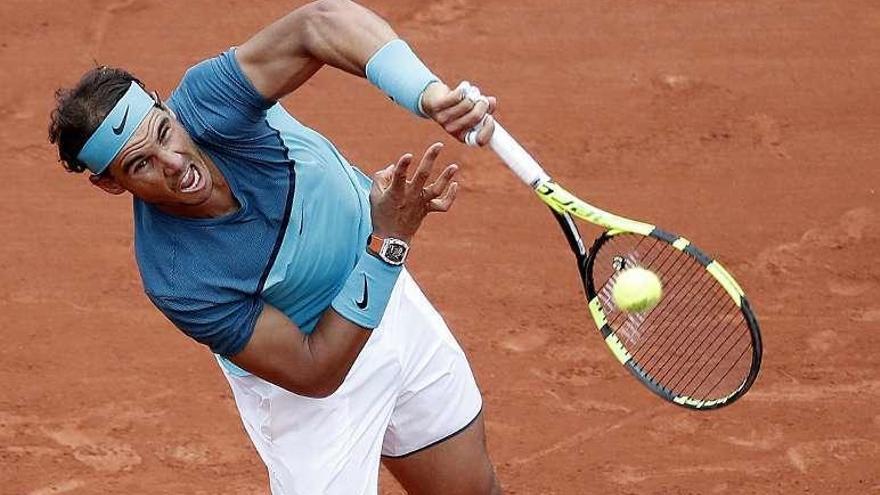 Rafa Nadal durante su participación en Roland Garros en París.