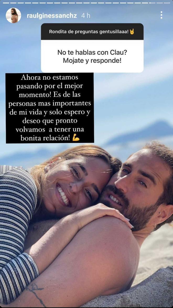 Raúl y Claudia ('La isla de las tentaciones') en los Instagram Stories