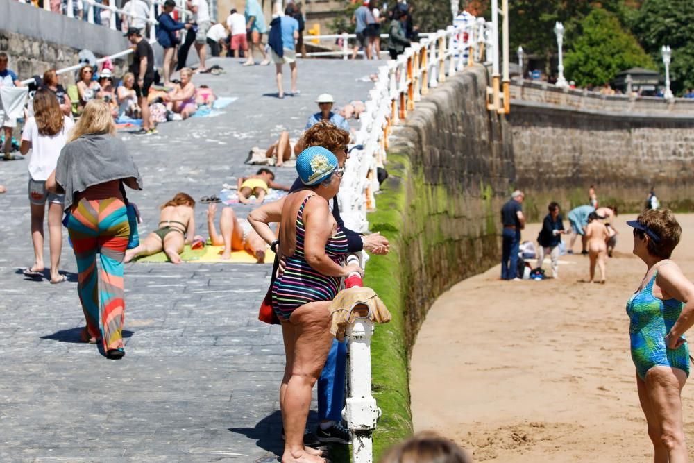 Sol y calor en Gijón