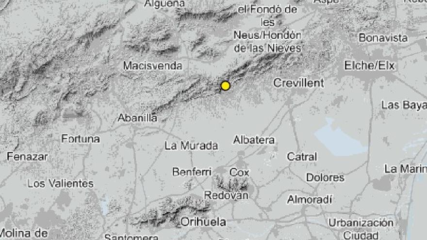 Hondón de los Frailes registra un seísmo de 1,9 grados