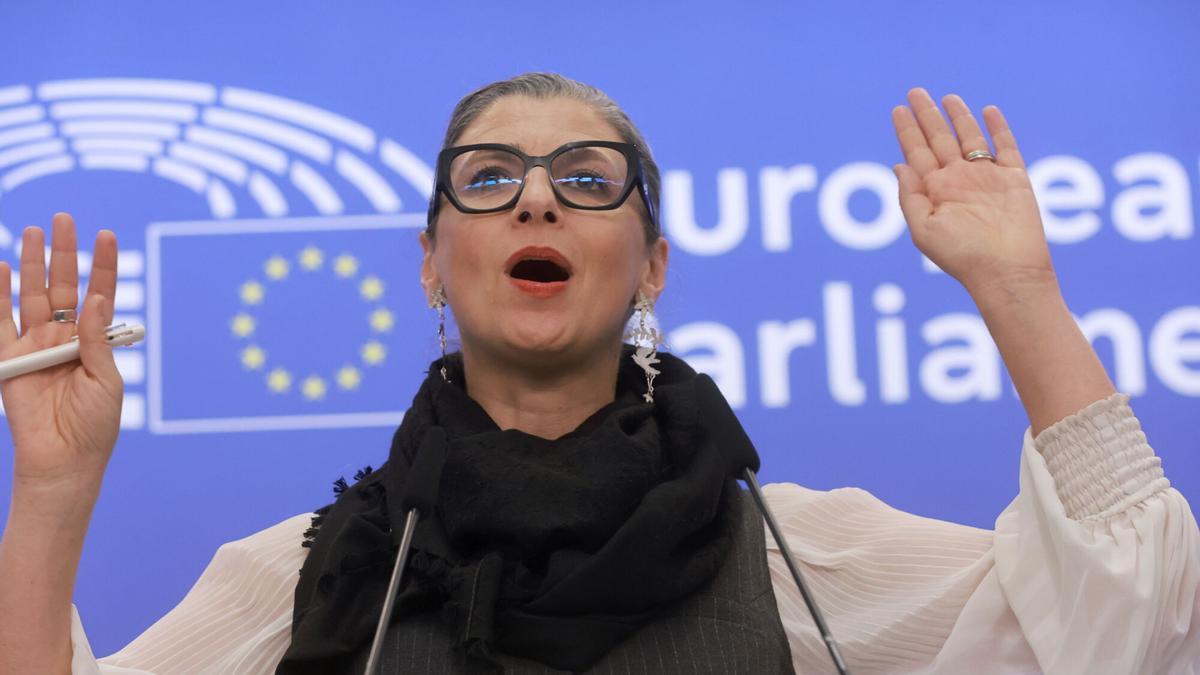 La relatora especial de Naciones Unidas para los territorios ocupados palestinos, Francesca Albanesa, este miércoles en el Parlamento Europeo.