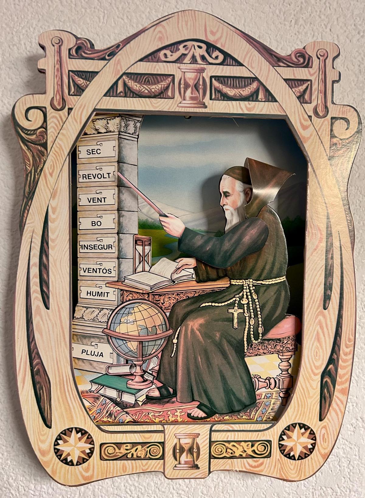 Frare assenyalant l'oratge