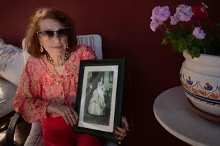 Concha Nola, protagonista del primer Minué que se bailó en la Bajada de la Virgen de Las Nieves en 1945