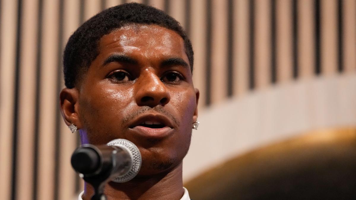 Marcus Rashford, en su presentación como jugador del FC Barcelona