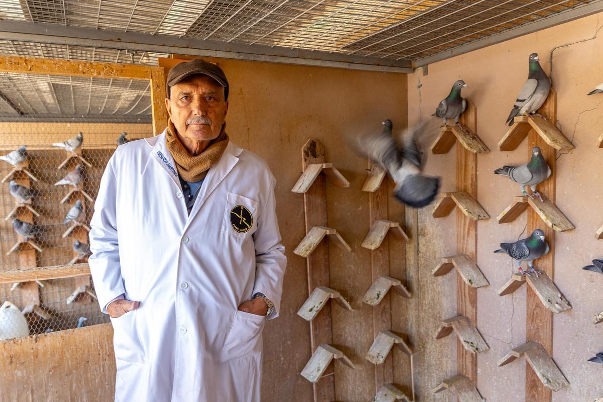 Fernando alimenta a sus animales a base de grano y grit, partículas arenosas que permiten triturar los alimentos.