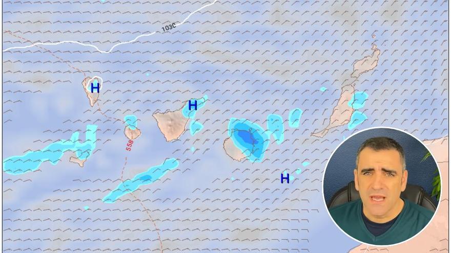 Caudal del barranco de Santos tras las fuertes lluvias