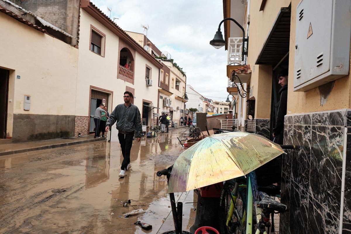 Inundaciones en Cártama tras el temporal del sábado en Málaga