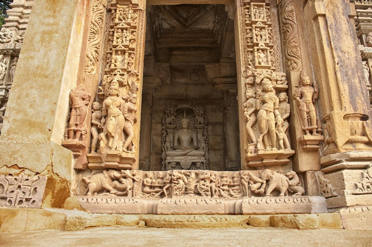 Detalle de uno de los templos de Khajuraho.