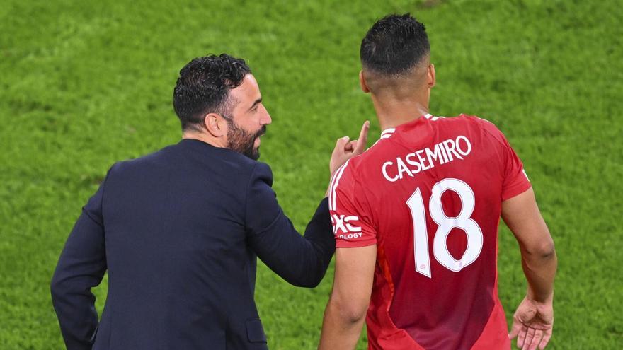 Ruben Amorim junto a Casemiro en la final de la Europa League