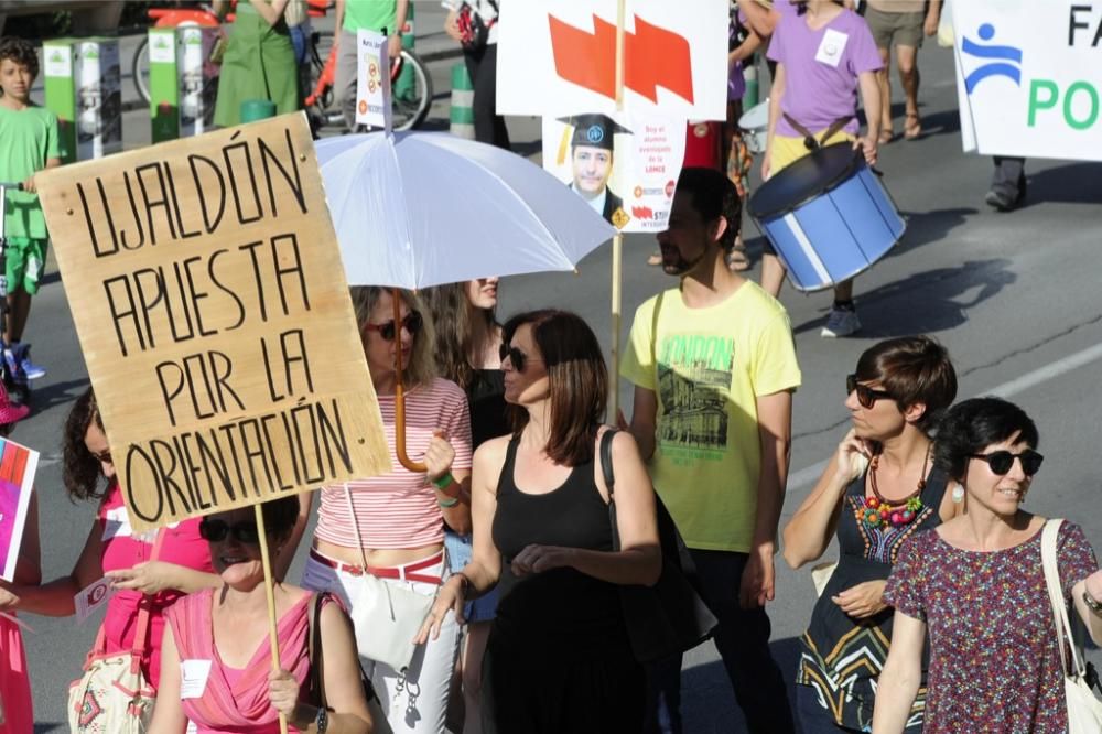 La protesta de educación en Murcia, en imágenes