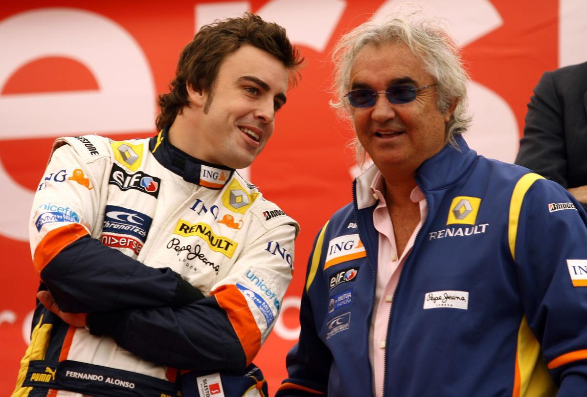 fernando alonso - flavio briatore. renault. presentacion becas universia-fernando alonso. paisano 2008. universidad politecnica catalunya