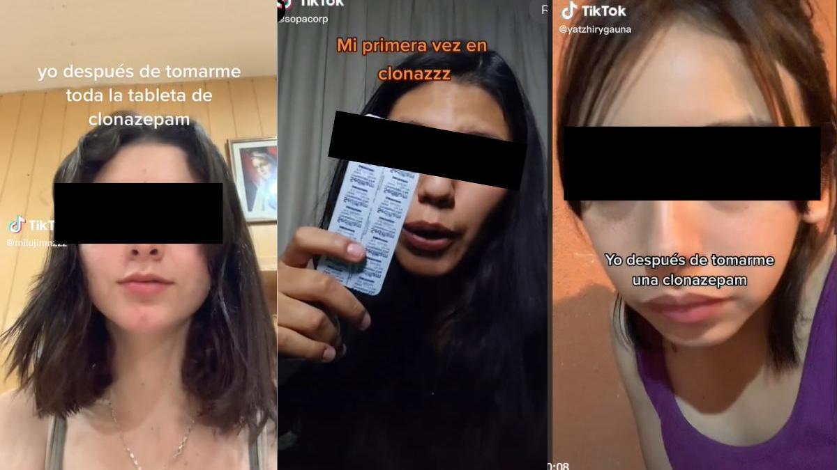 Algunos adolescentes tomando clonazepam en TikTok.