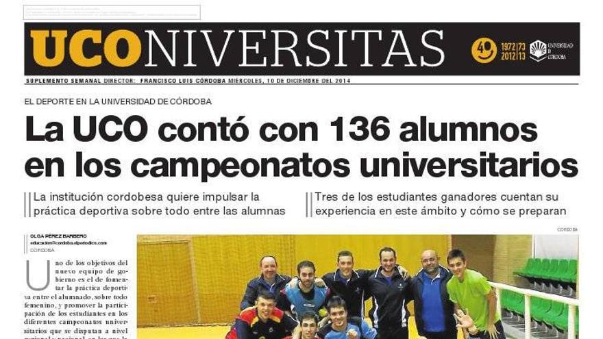 La UCO contó con 136 alumnos en los campeonatos universitarios