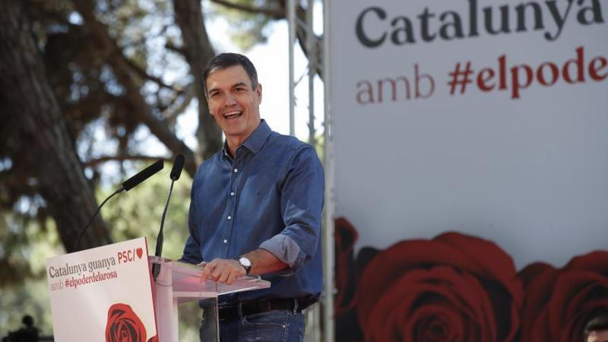 GAVÀ (BARCELONA), 24/09/2023.- El presidente del Gobierno en funciones y secretario general del PSOE, Pedro Sánchez, interviene durante el acto de la Fiesta de la Rosa del PSC en Gavà, Barcelona, este domingo. EFE/ Toni Albir