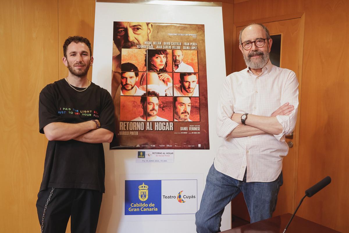 De izquierda a derecha, David Castillo y Miguel Rellán en el Teatro Cuyás.