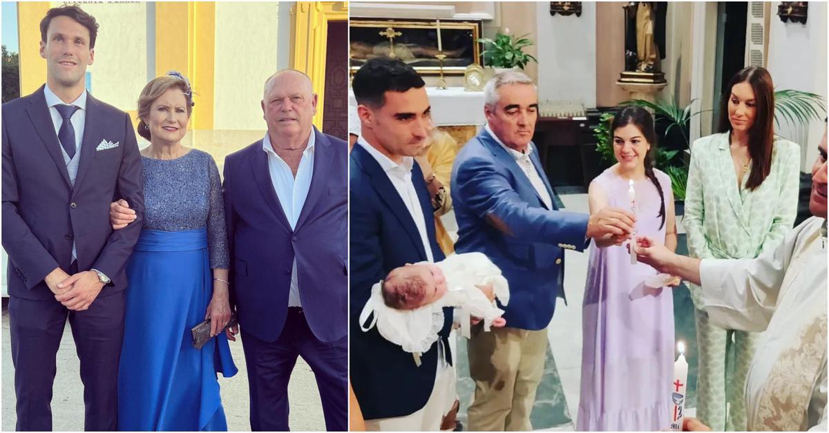 Pedraza y Asenjo junto a sus familias