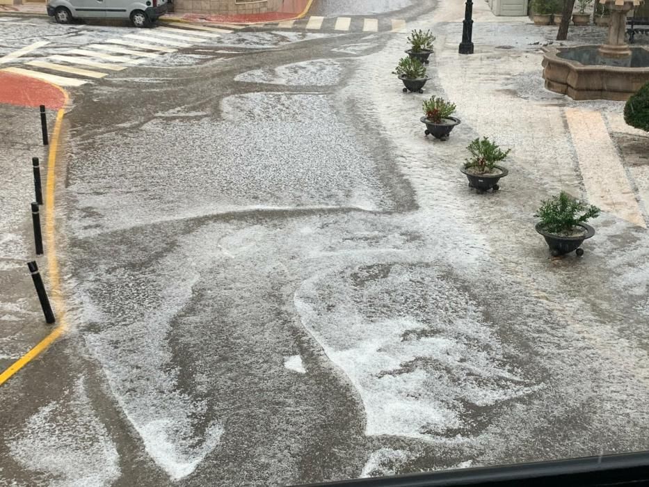 La Ribera cubierta de granizo