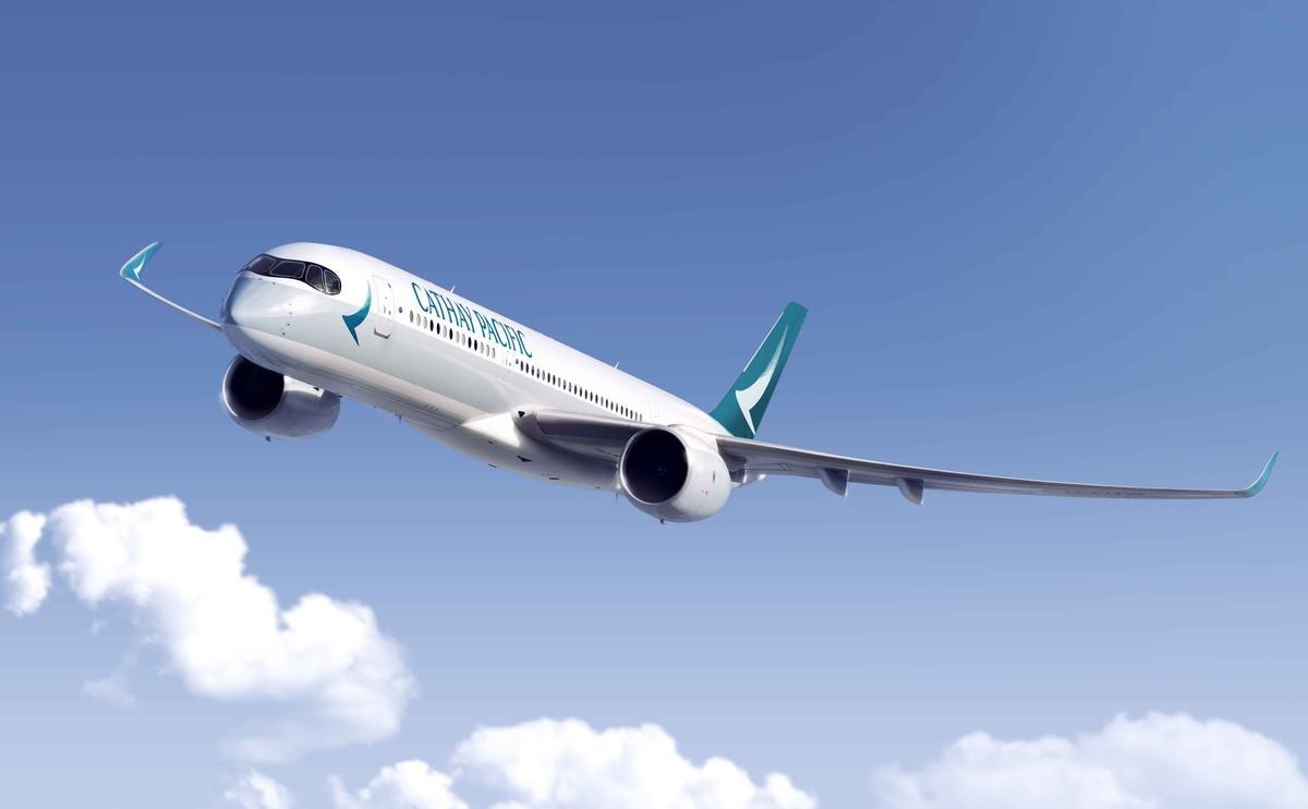 El avión A350-900 de Cathay Pacific. El avión A350-900 de Cathay Pacific.