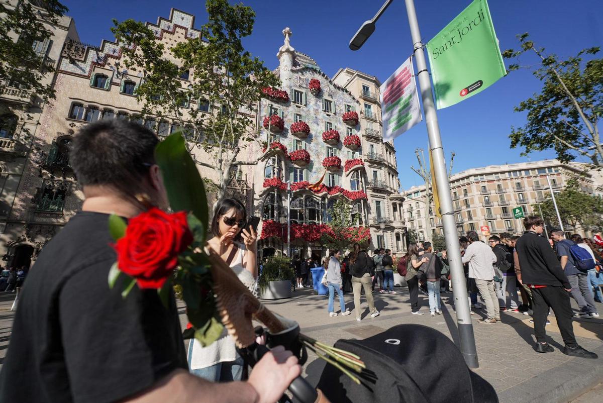 Celebración del día de Sant Jordi en Barcelona