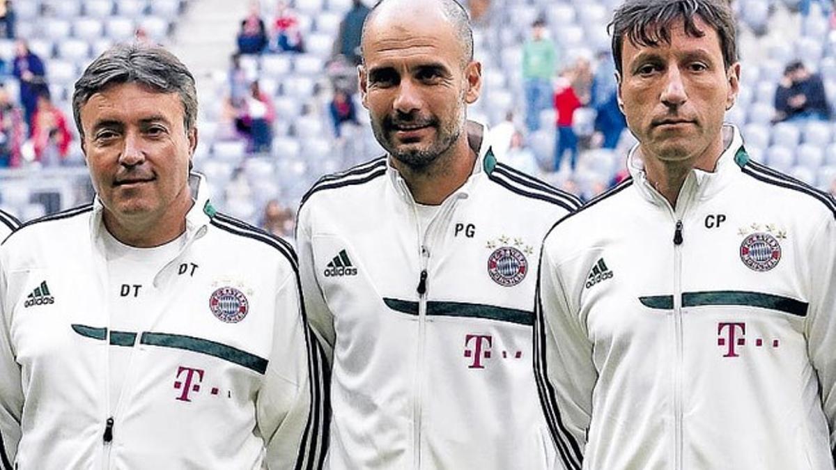 Domènec Torrent, Pep Guardiola y Carles Planchart, en su etapa en el Bayern