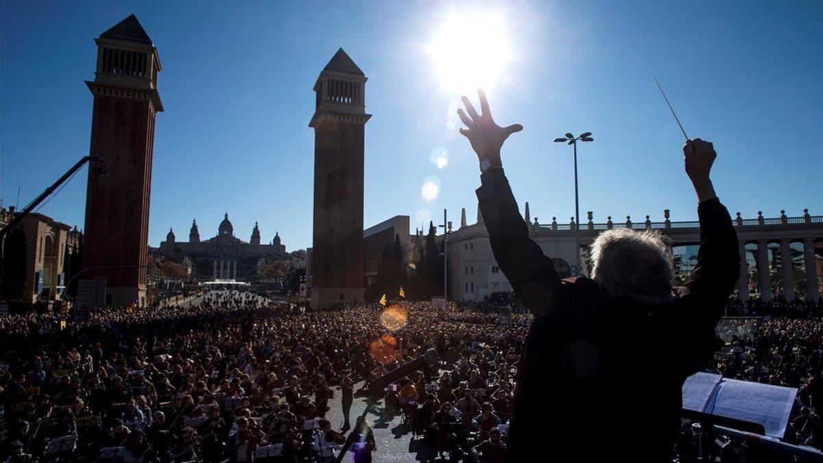 Momento del concierto por la libertad.