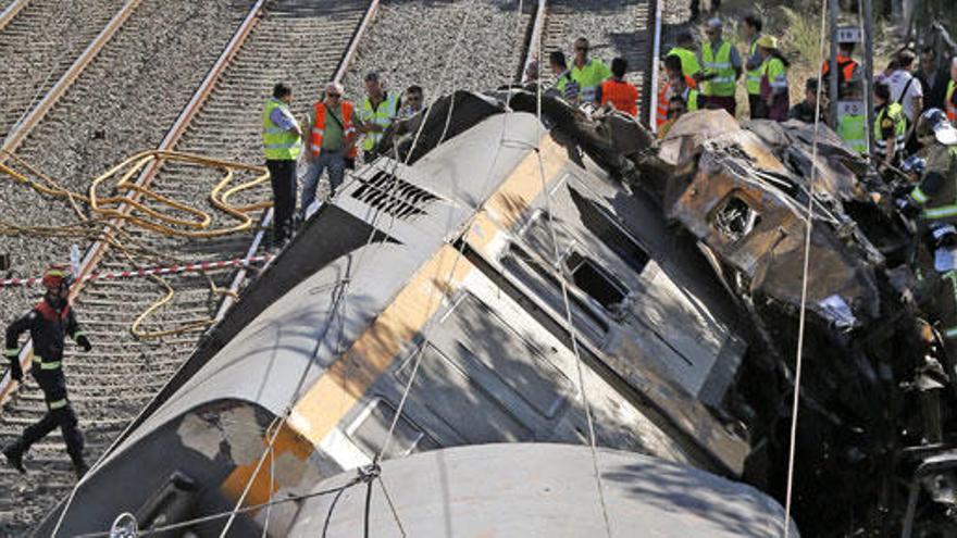 Imagen del tren accidentado en O Porriño.