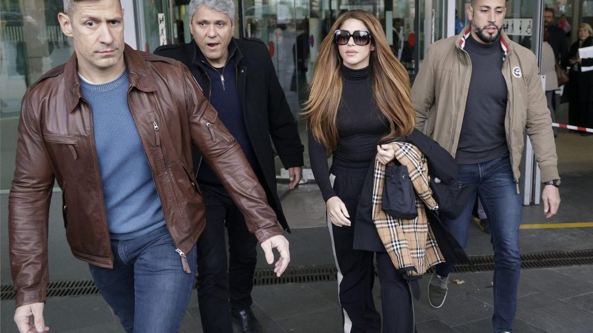 Shakira, a su salida del Juzgado tras firmar el acuerdo sobre la custodia de sus hijos.