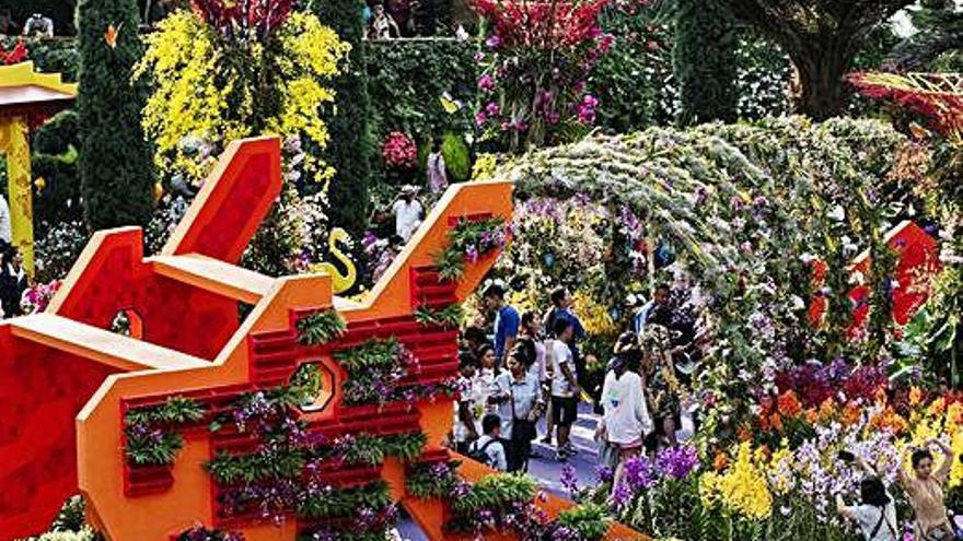 L&#039;arquitectura de Singapur, convertida en estructures florals