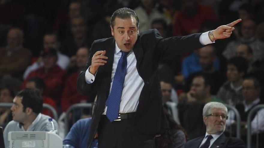 Txus Vidorreta durante un partido de la pasada temporada con el Bilbao Basket.