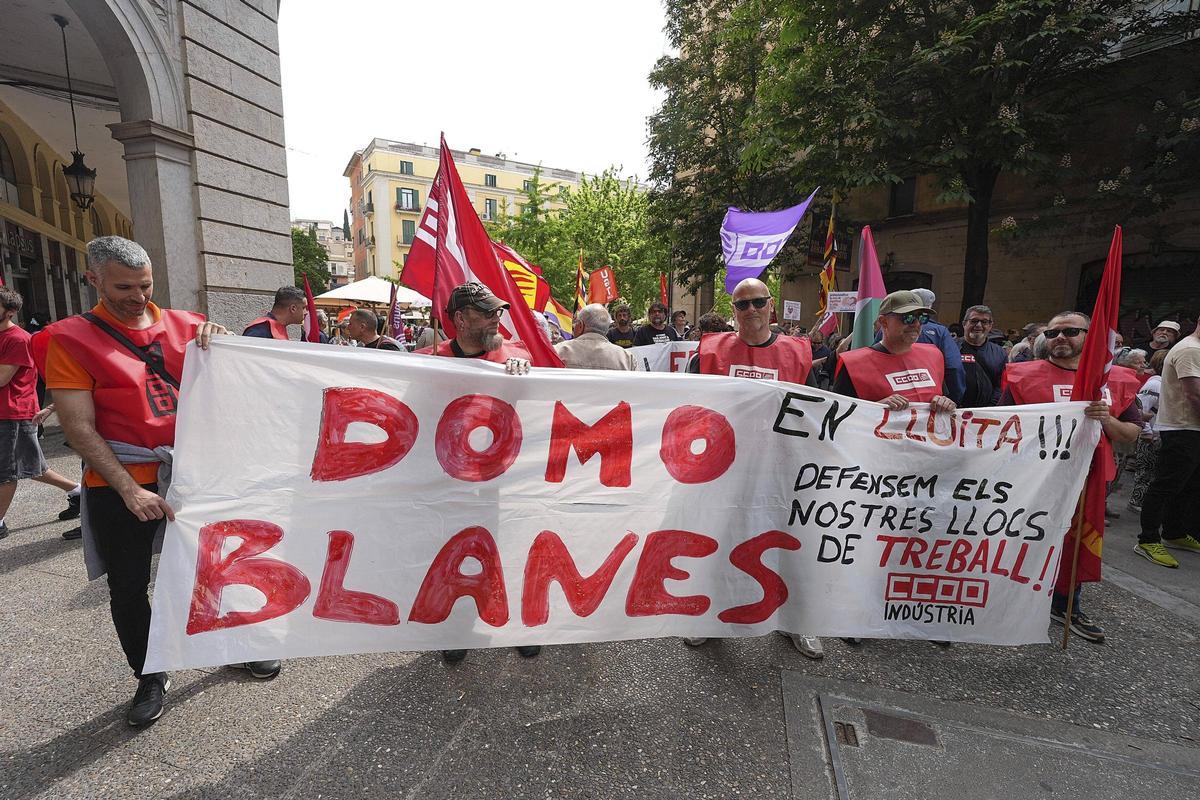 Les imatges de la manifestació de l'1 de maig a Girona