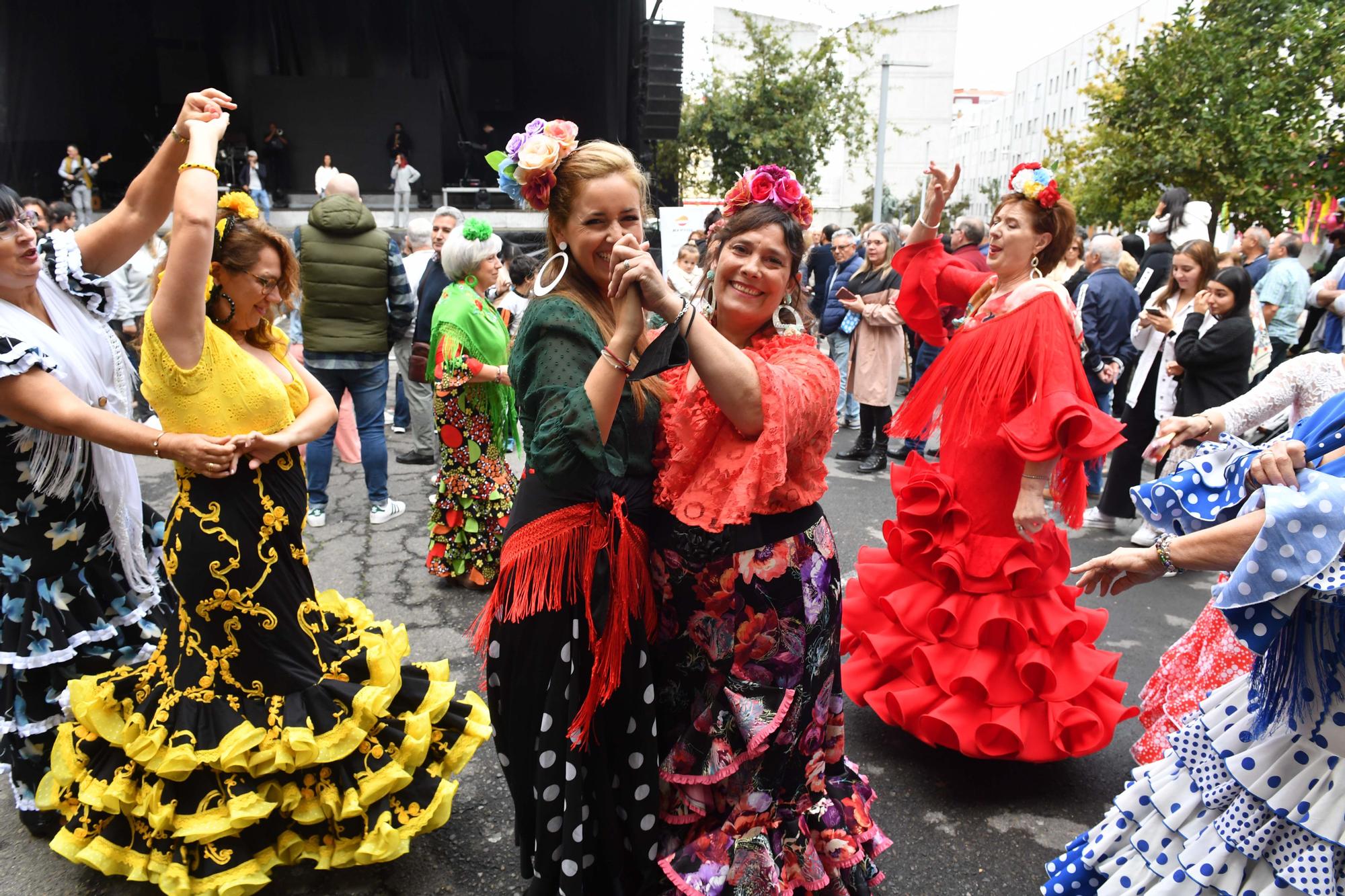 Exhibición de sevillanas en las fiestas de O Ventorrillo