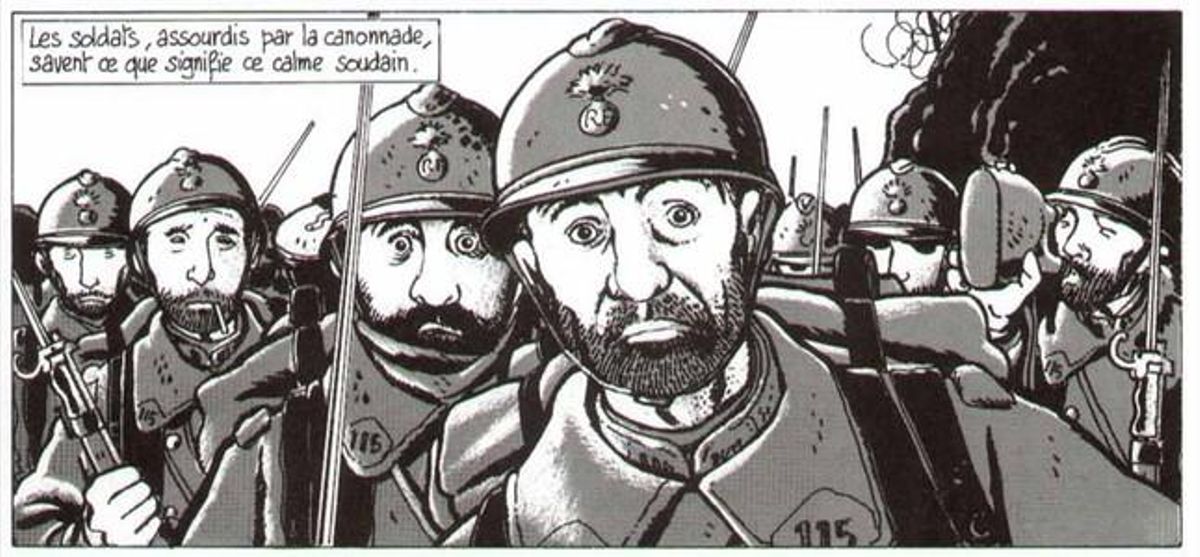 Il·lustració del dibuixant francès Jacques Tardi sobre la primera guerra mundial.