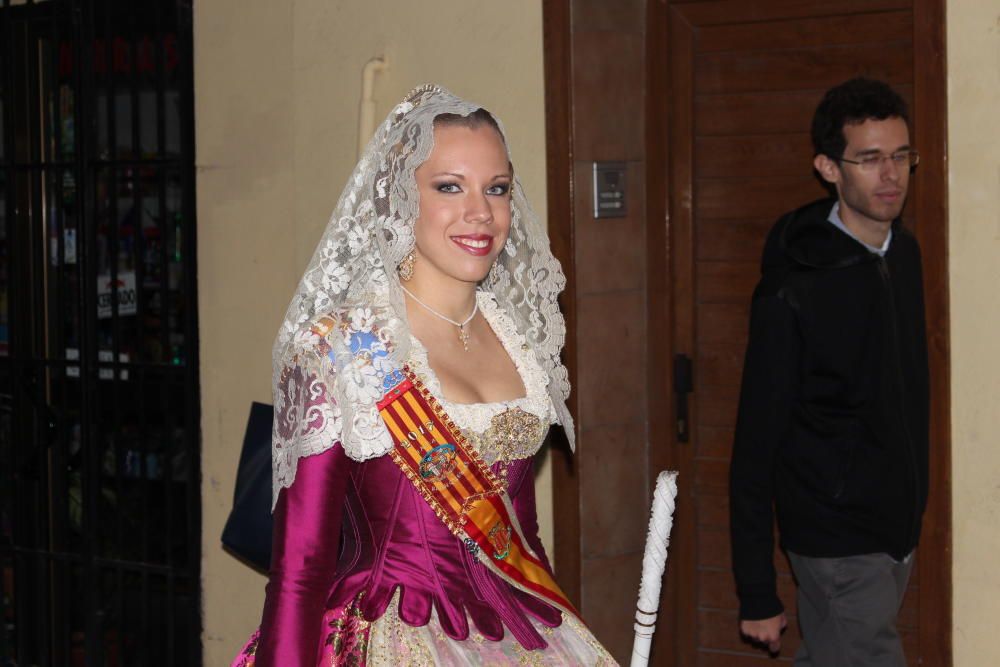 Procesión del Altar del Carmen. Las falleras mayores de 2017 de la Agrupación.