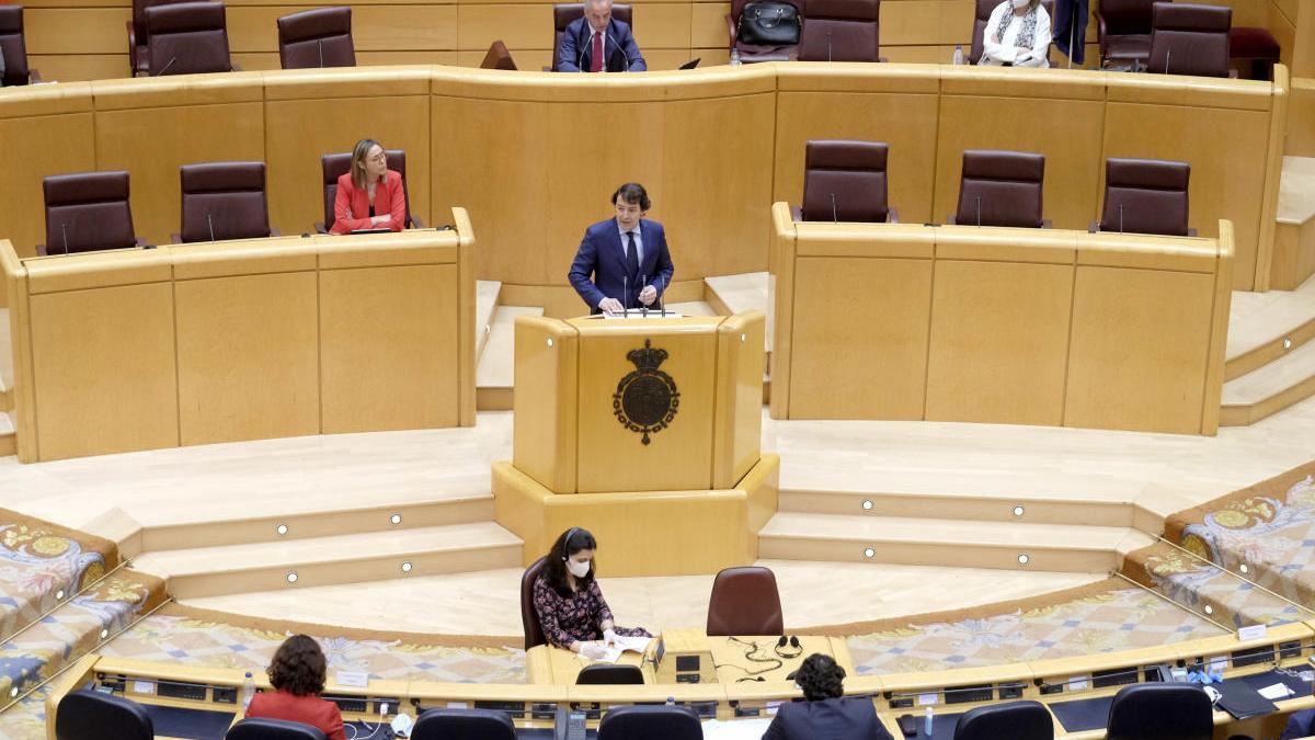 Mañueco, en su intervención en la Comisión de Comunidades Autonomas.