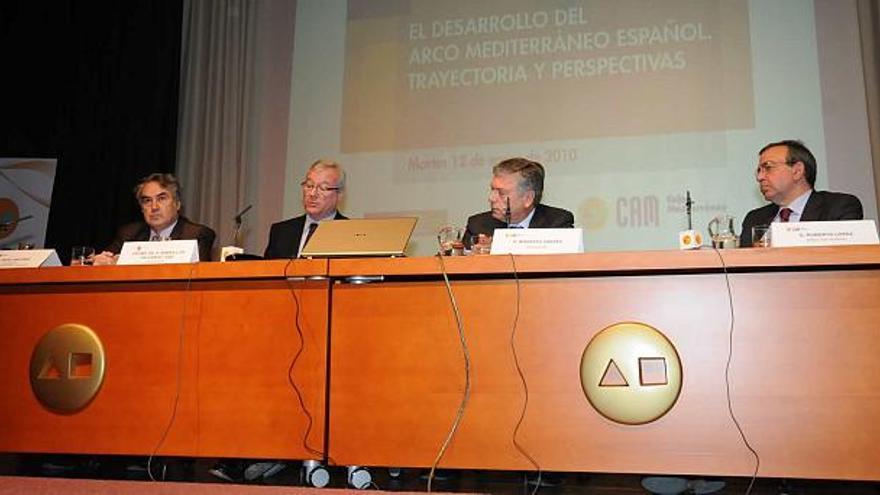 De izquerda a derecha, Ángel Martínez, Ramón Luis Valcárcel, Modesto Crespo y Roberto López.