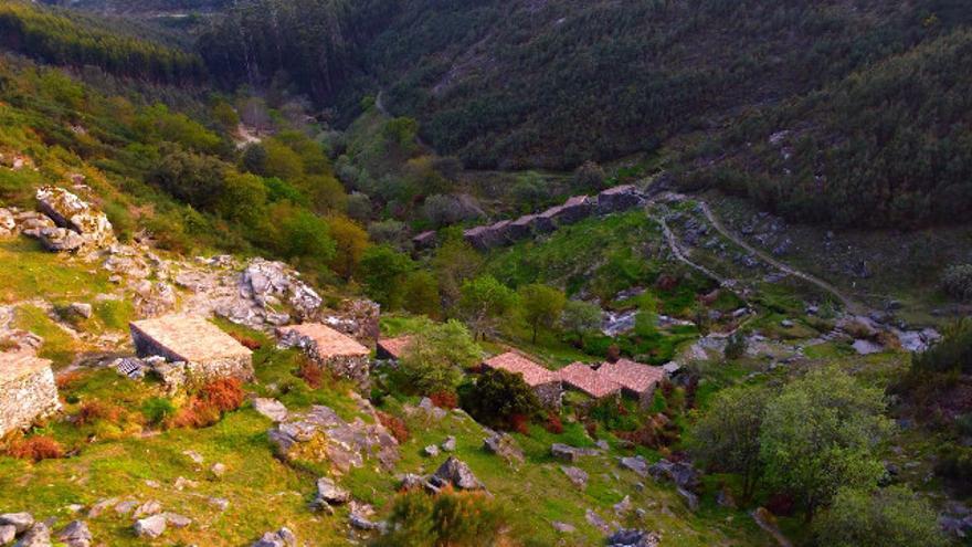 Imagen aérea de los molinos de O Rosal.