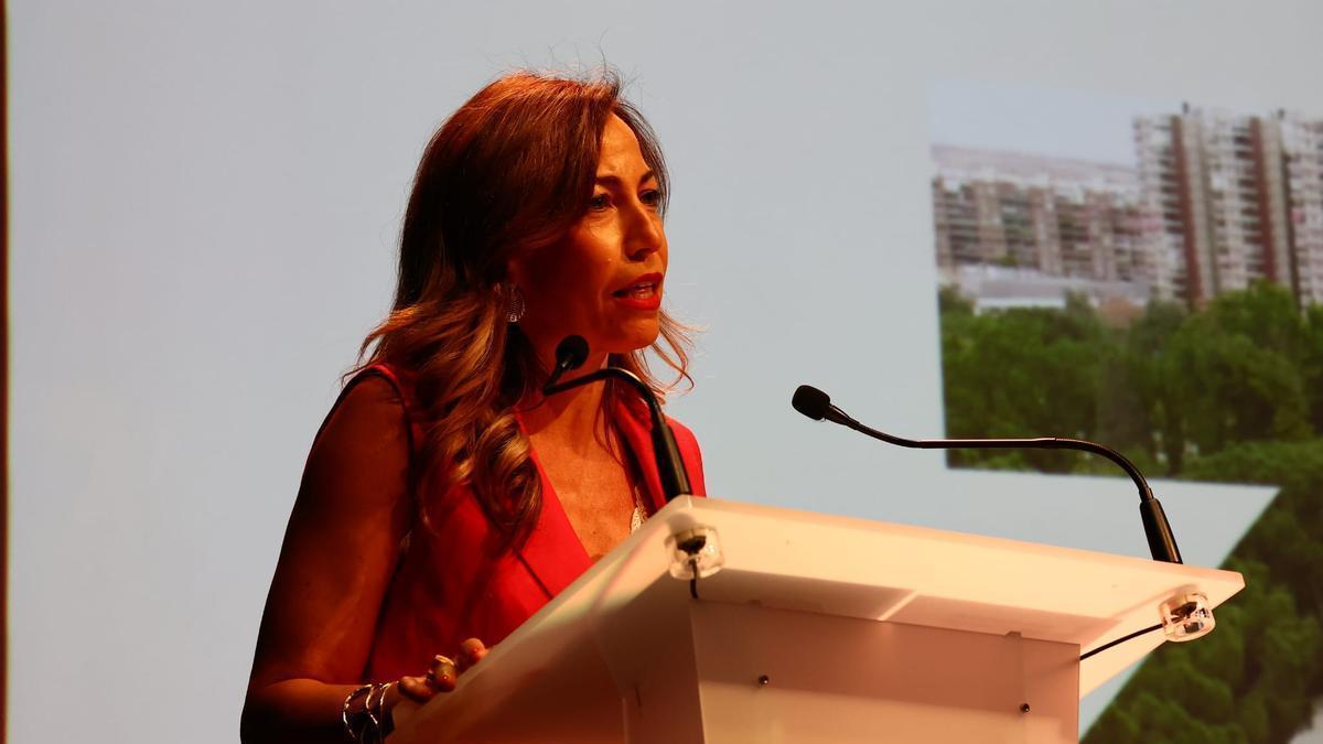 Natalia Chueca, este miércoles en el acto con el que ha reivindicado su tiempo al frente del consistorio.
